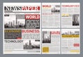 Newspaper Template Design Realistic Poster