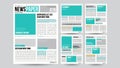 Newspaper Template Vector. Financial Articles, Business Information. Opening Editable Headlines Text Articles. Realistic Royalty Free Stock Photo