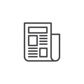 Newspaper text outline icon