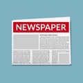 Newspaper vector daily news flat object icon. Headline article journal Royalty Free Stock Photo