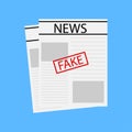 Newspaper world news fake. Business icon. Vector illustration. stock image.