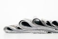 Newspapers with eyeglasses on white background Royalty Free Stock Photo