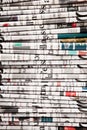 Newspapers folded to form a background Royalty Free Stock Photo