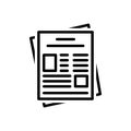 Black line icon for Newspapers, magazine and journal Royalty Free Stock Photo