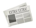 Newspapers showing extra extra message Royalty Free Stock Photo