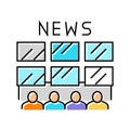 newsroom news media color icon vector illustration