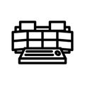 newsroom news media line icon vector illustration