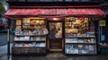 A newsstand with newspapers and magazines. Generative AI