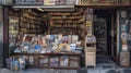 A newsstand with newspapers and magazines. Generative AI