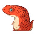 A Newt, isolated vector illustration. Cute cartoon picture of a sparkling salamander. A sea creature sticker. Royalty Free Stock Photo