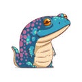 A Newt, isolated vector illustration. Cute cartoon picture of a sparkling salamander. A sea creature sticker Royalty Free Stock Photo