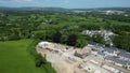 Newton Abbot, South Devon, England: DRONE AERIAL VIEWS: New build houses being constructed on green belt land