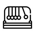 Newton balls line icon vector black illustration