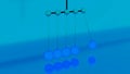 Newton Cradle or a desk toy pendulum, slow motion. Design. Close up of abstract balancing Newton balls creating relaxing Royalty Free Stock Photo