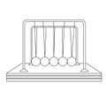 Newton Cradle Outline Icon Illustration on White Background Royalty Free Stock Photo