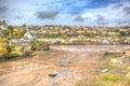 Newton Ferrers Devon viewed from Noss Mayo in colourful HDR