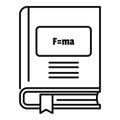 Newton force book icon, outline style