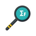 Newton force magnifier icon flat isolated vector