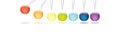 Newton pendulum in rainbow colors Royalty Free Stock Photo