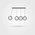 Newton`s Cradle icon, concept of procrastination Royalty Free Stock Photo