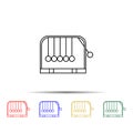 Newton\'s cradle multi color style icon. Simple thin line, outline vector of sciense icons for ui and ux, website or mobile