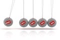 Newton's cradle with sale spheres Royalty Free Stock Photo