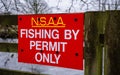 Newton Stewart Angling Association - Red Fishing by permit only sign Royalty Free Stock Photo