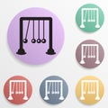 Newtons cradle badge color set icon. Simple glyph, flat vector of toys icons for ui and ux, website or mobile application Royalty Free Stock Photo