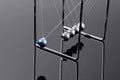Newtons Cradle balancing balls, business concept in studio