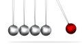 Newtons cradle silver balls concept Royalty Free Stock Photo