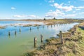 Newtown IOW Reserve high tide saltmarsh on a bright day Royalty Free Stock Photo