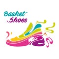 Splash basket shoes Royalty Free Stock Photo