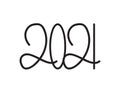 New year 2021 - Black Hand written numbers