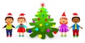 NewYear child fir-tree