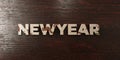 Newyear - grungy wooden headline on Maple - 3D rendered royalty free stock image