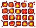 Newyear red icons set Royalty Free Stock Photo