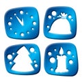 Newyear three-dimensional icons Royalty Free Stock Photo