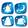 Newyear three-dimensional icons Royalty Free Stock Photo
