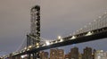 newyork city architecture in downtown night lights bridge