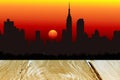 Newyork city evening skyline