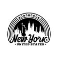 New York City, United States. Logo design template. Vector illustration. Royalty Free Stock Photo