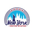 New York City, United States. Logo design template. Vector illustration. Royalty Free Stock Photo