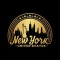 New York City, United States. Logo design template. Vector illustration. Royalty Free Stock Photo