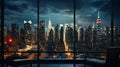 Newyork Manhattan Skyline at Night