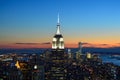 Newyork Manhattan Skyline at Night Royalty Free Stock Photo