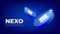 Nexo coin cryptocurrency concept banner background Royalty Free Stock Photo