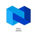 Nexo decentralized cryptocurrency vector logo Royalty Free Stock Photo