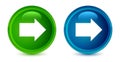 Next arrow icon artistic shiny glossy blue and green round button set Royalty Free Stock Photo