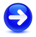 Next arrow icon glassy blue round button Royalty Free Stock Photo