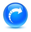 Next arrow icon glassy cyan blue round button